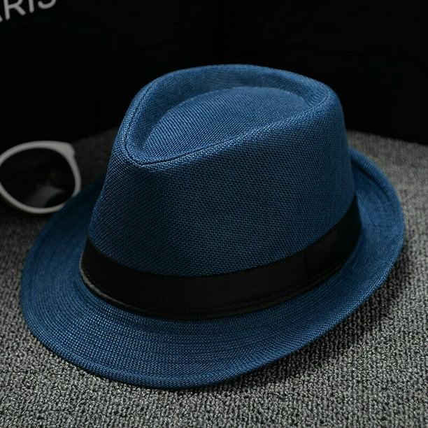 Fashion Vintage Men Women Unisex Classic Blower Jazz Hat Black Fedora Trilby Hat 